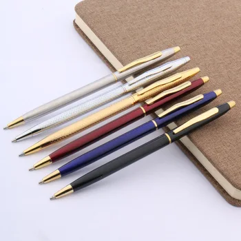 Роскошная высококачественная металлическая шариковая ручка с 0,7 наконечником классического дизайна, темно-КРАСНАЯ шариковая ручка, канцелярские принадлежности для письма
