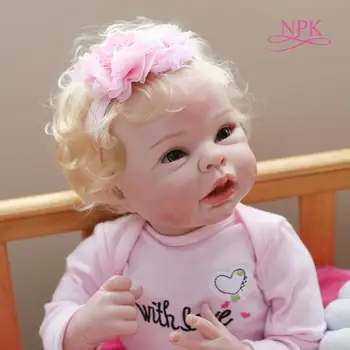 Художественная кукла NPK 55 см, реалистичное мягкое тело, 100% ручная роспись, предметы коллекционирования, кукла-реборн