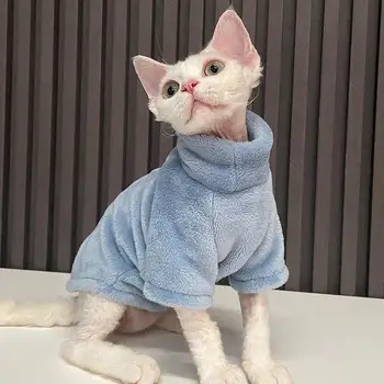 2022 Новый свитер без шерсти для кошек, Зимняя модная утепленная теплая одежда для сфинксов, домашняя удобная зимняя одежда для маленьких собак