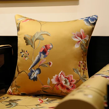 Современный чехол для подушки Декоративная Наволочка С вышивкой птиц в китайском стиле Элегантный Чехол для дивана и кресла Coussin