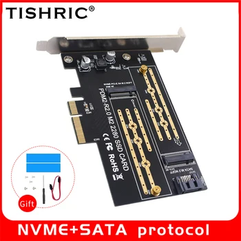 Двухинтерфейсная плата адаптера TISHRIC NVME/NGFF PDM2-R2.0 M2 2280 SSD-карта NVME/NGFF для PCIE 4X 8X 16X PCI-E Express Riser Card