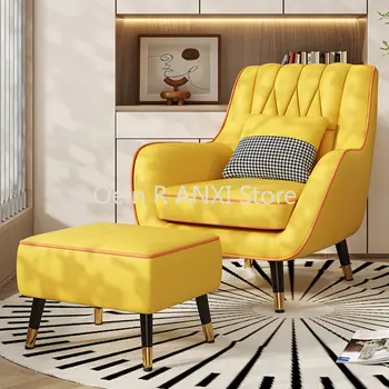 Диван Nordic Lounge Кресла для гостиной с подлокотниками Современный салон Relax Lazy Chair Роскошная искусственная кожа Fauteuils Салон мебели для дома WKYZ