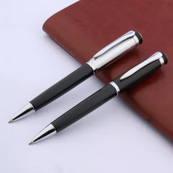 1 шт. высококачественная шариковая ручка Baoer 508 Office серебристо-черная металлическая подарочная