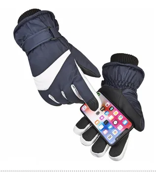 Лыжные перчатки с сенсорным экраном для мужчин и женщин для катания на открытом воздухе зимой водонепроницаемые ветрозащитные теплые плюшевые и утолщенные для кемпинга