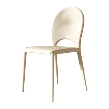Обеденный стул из кремовой кожи с седлом, стул для ресторана, отеля, Домашний Итальянский Минималистичный туалетный стул, Современный стул с простой спинкой