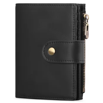 Новый мужской кожаный бумажник RFID, многофункциональный деловой кошелек из воловьей кожи, сумка для нескольких карт, нулевой кошелек
