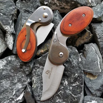 Мини-ножи Универсальный Складной Карманный нож с красочной деревянной ручкой Складной нож для охоты на открытом воздухе Коллекция инструментов для выживания Подарок
