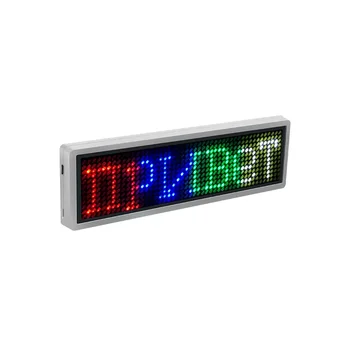 Носимый светодиодный Именной значок, Мини-светодиодный ценник, прокручивающееся сообщение, светодиодный знак, перезаряжаемый через USB, программируемый приложением, светодиодный дисплей, значок