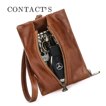 Новый дизайн с ремешком на запястье, сумка для ключей из натуральной кожи двойного назначения, многофункциональная сумка для ключей, трендовая сумка для ключей, голографическая мода