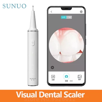 SUNUO Визуальный ультразвуковой электрический стоматологический скалер для удаления зубного камня 500 Вт Эндоскоп Водонепроницаемый Управление приложением Инструменты для отбеливания зубов